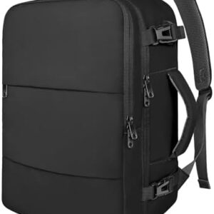 Taygeer Travel Laptop Backpack for Men Women, Airplane Approved Travel Backpack Suitcase with Usb Charging Port, Lightweight College 35l Luggage Bag 15.6inch Laptop Backpack Gifts for Business,Black