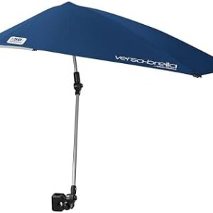 Versa-Brella UPF 50+ Personal Sun Shade - Portable Umbrella for Sports & Outdoors - Secure Clamp, 360-Degree Swivel Adjustable Position for Maximum Sun Protection - Compact with Carry Case
