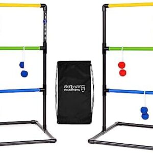 GoSports Ladder Toss Indoor & Outdoor Game Set with 6 Soft Rubber Bolo Balls and Travel Carrying Case - Choose Pro or Classic