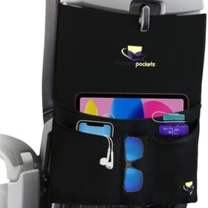 Airplane Pockets Airplane Tray Table Cover with Pocket Organizer | Seat Back Organizer & Storage for Personal Items | Travel Accessories | Clean and Convenient Airplane Travel Essentials for Flying