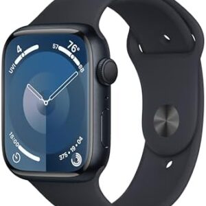 Apple Watch Series 9 [GPS 45mm] Smartwatch with Midnight Aluminum Case with Midnight Sport Band M/L. Fitness Tracker, ECG Apps, Always-On Retina Display, Water Resistant