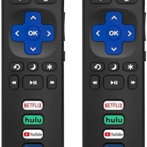 (Pack of 2) Replacement Remote Control Only for Roku TV, Compatible for TCL Roku/Hisense Roku/Onn Roku/Philips Roku Smart TVs(Not for Stick and Box)
