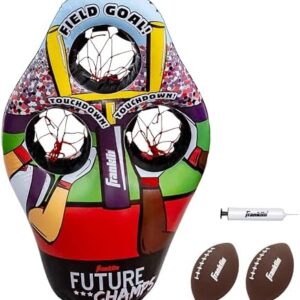Franklin Sports Kids Football Target Toss Game - Inflatable Football Throwing Target Toy with Soft Mini Footballs - Fun Kids Football Toy Toss Game - Inflatable Indoor + Outdoor Sports Game