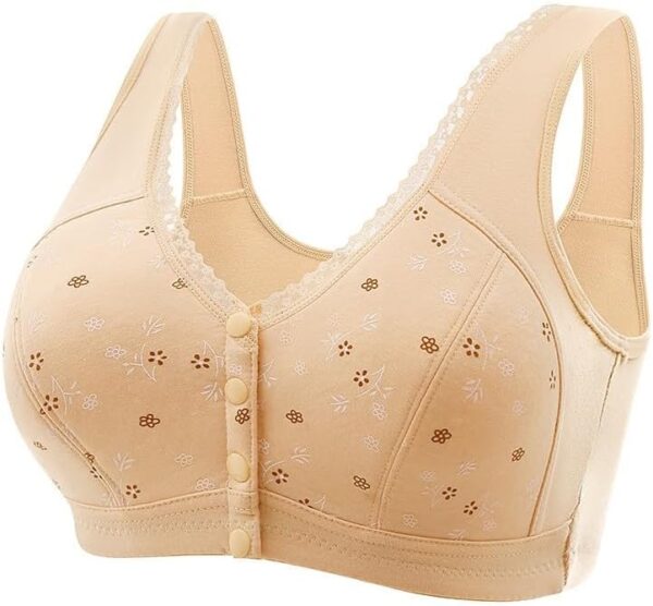 Daisy Bras for Older Women Front Closure Bras Push Up Bra No Underwire Plus Size Front Button Bra