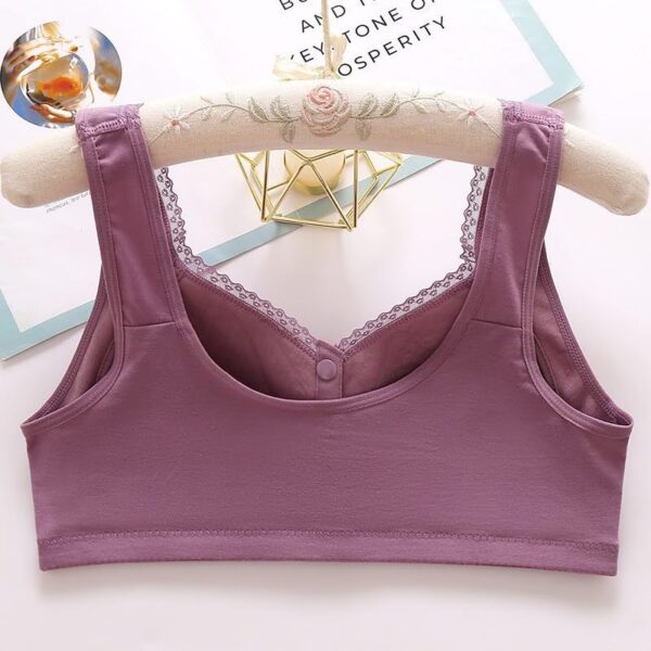 Daisy Bras for Older Women Front Closure Bras Push Up Bra No Underwire Plus Size Front Button Bra - Image 4