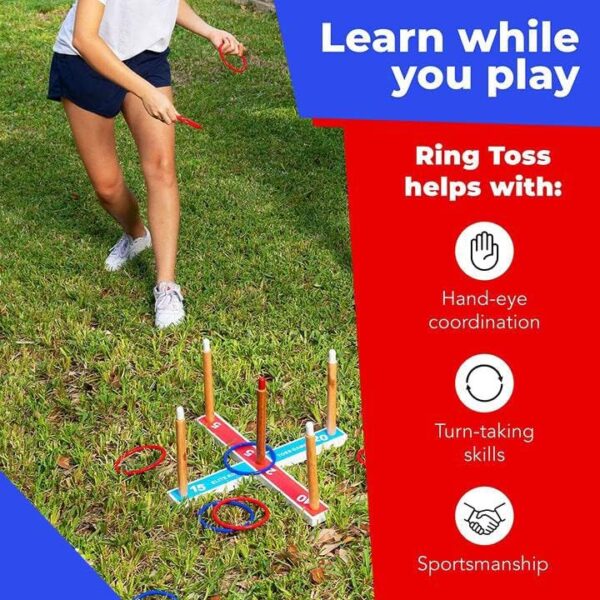 Elite Sportz Ring Toss Games for Kids - Indoor Holiday Fun or Outdoor Yard Game for Adults & Family - Easy to Set Up w/Compact Carry - Backyard Toys, Gifts for Boys and Girls - Image 4
